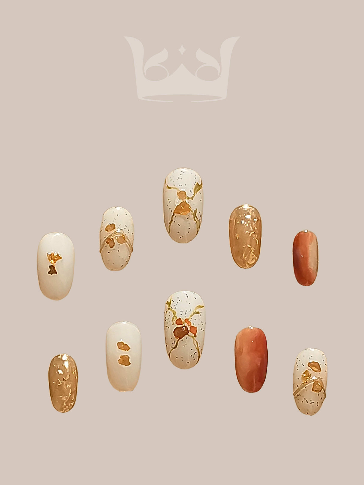 These cute nails are for nail art enthusiasts and professionals. They feature neutral colors, trendy designs, and symmetrical arrangements.