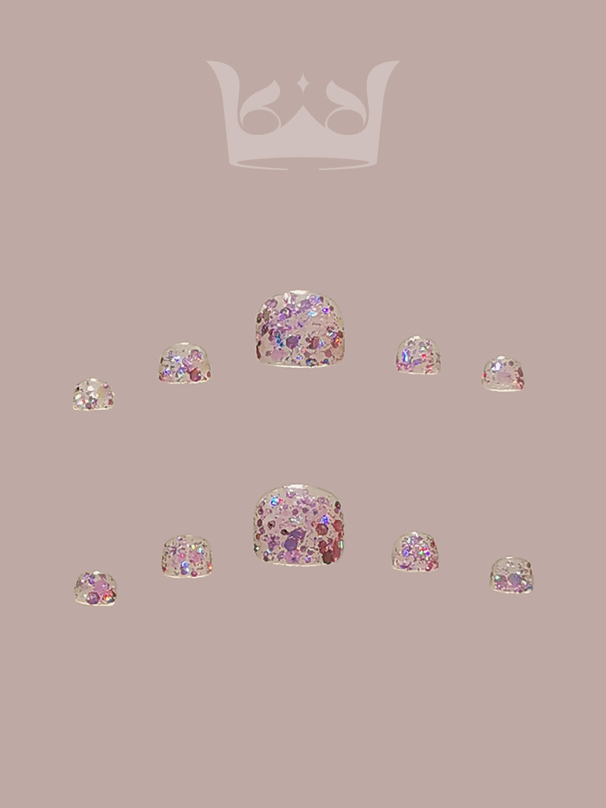 Cute nails with shimmering embellishments in various colors, perfect for special occasions or as a fashion statement. Fits different nails and adds glamour.