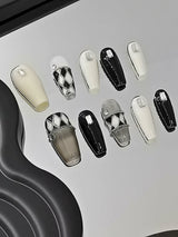 These press-on nails are for a special occasion, with a high-gloss finish, gems, metallic accents, and trendy designs. They appeal to those who want a bold, edgy, and luxurious look.