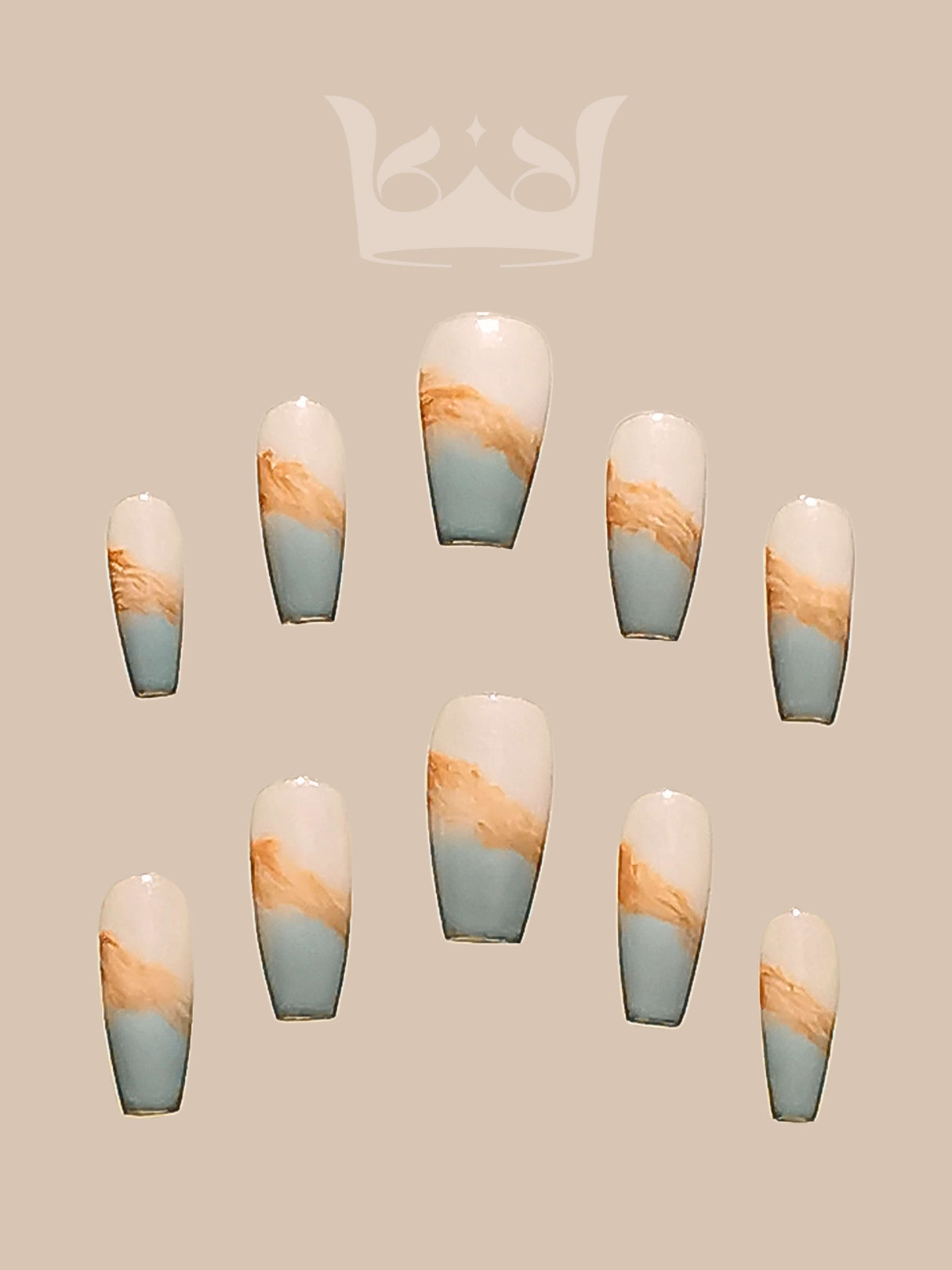 These press-on nails add an artistic touch to the overall look and are designed for anyone who wants a modern and stylish look with an elongated appearance.