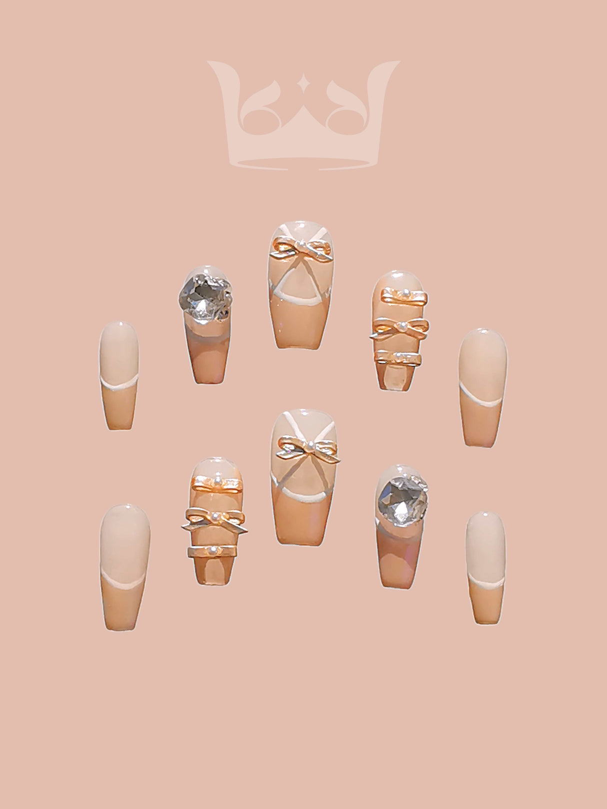These versatile nails feature a minimalist design with gold foil accents and a neutral color palette, suitable for both casual and formal events.