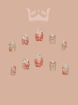 Cute acrylic nails with delicate and feminine designs for special occasions or daily wear. Customizable with floral patterns, glitter, and gem-like stones.