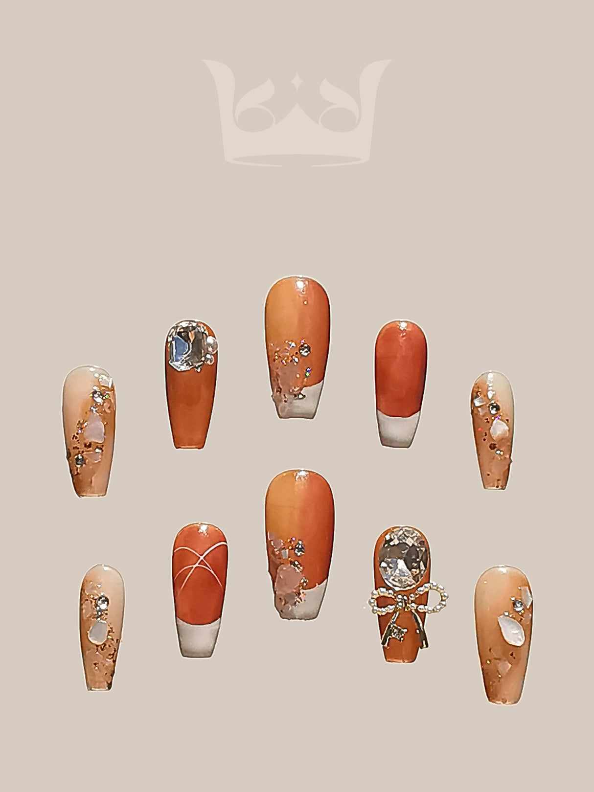 These acrylic nail tips are decorated with various designs and embellishments, perfect for creating a fashionable look for special occasions or making a statement. 
