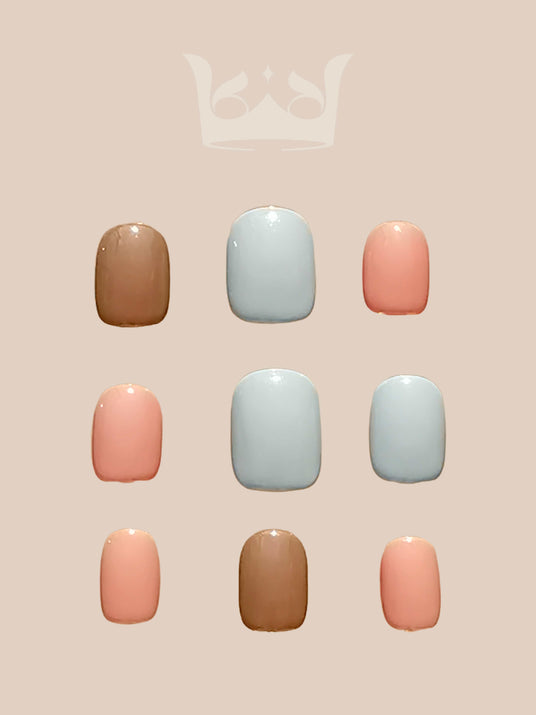 Simple and elegant nails with soft pastel colors, matte finish, and clean minimalist aesthetic suitable for casual and formal occasions.